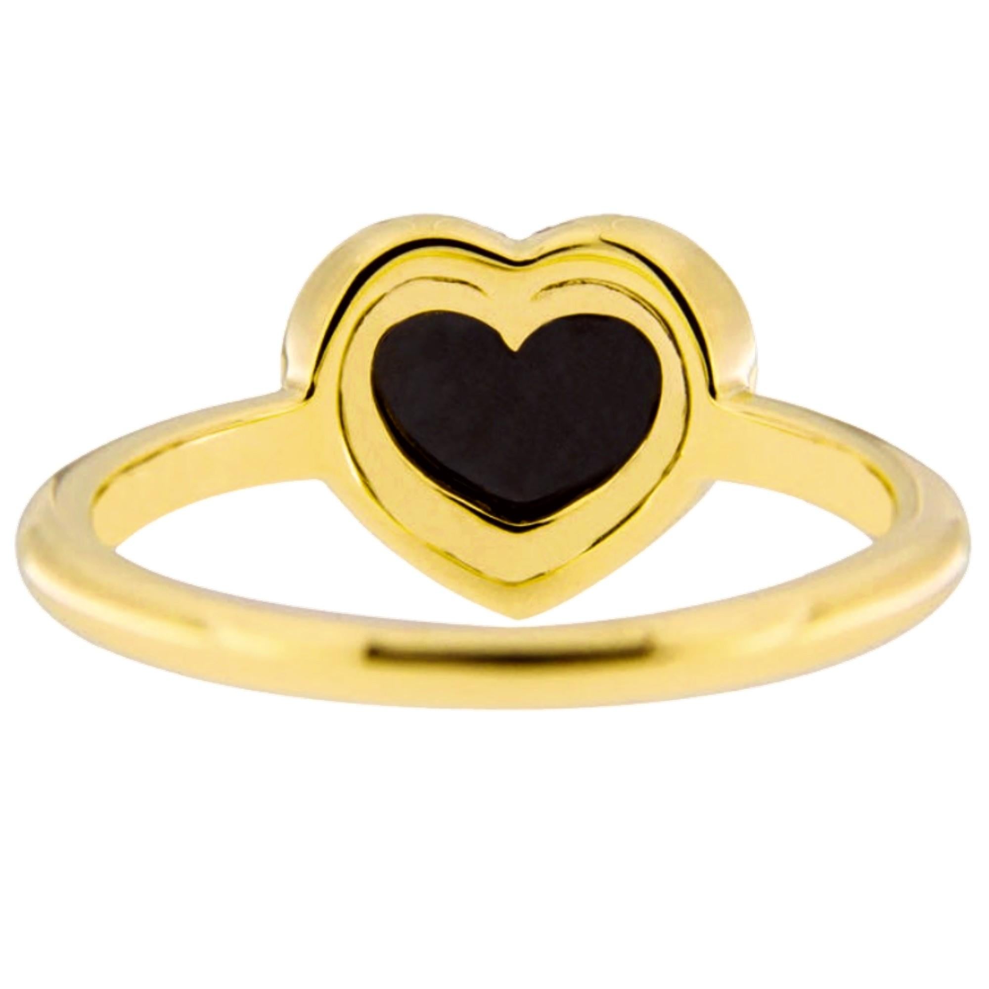 Alex Jona Black Diamond Heart White Diamond 18 Karat Gold Halo Ring For Sale 2