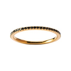 Alex Jona Black Diamond Yellow Gold Eternity Band Ring