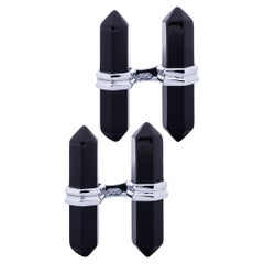 Gemelli in argento Alex Jona Black Onyx Prism Bar