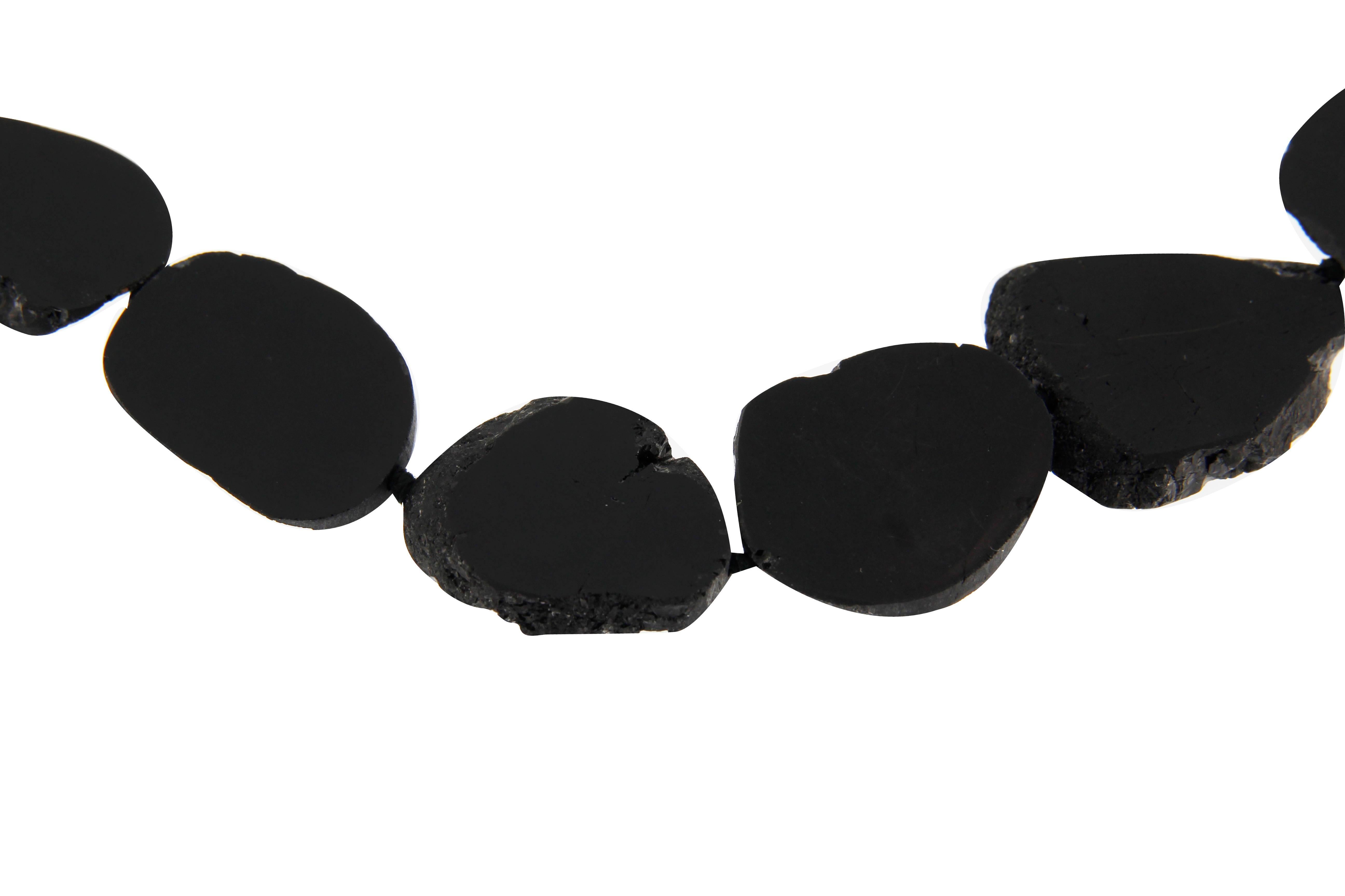 Taille grossière Alex Jona, collier de tourmaline noire en vente