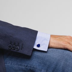 Gemelli Alex Jona in argento e smalto blu