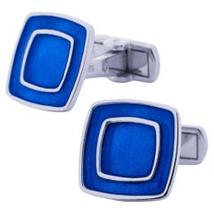 Gemelli Alex Jona in argento e smalto blu