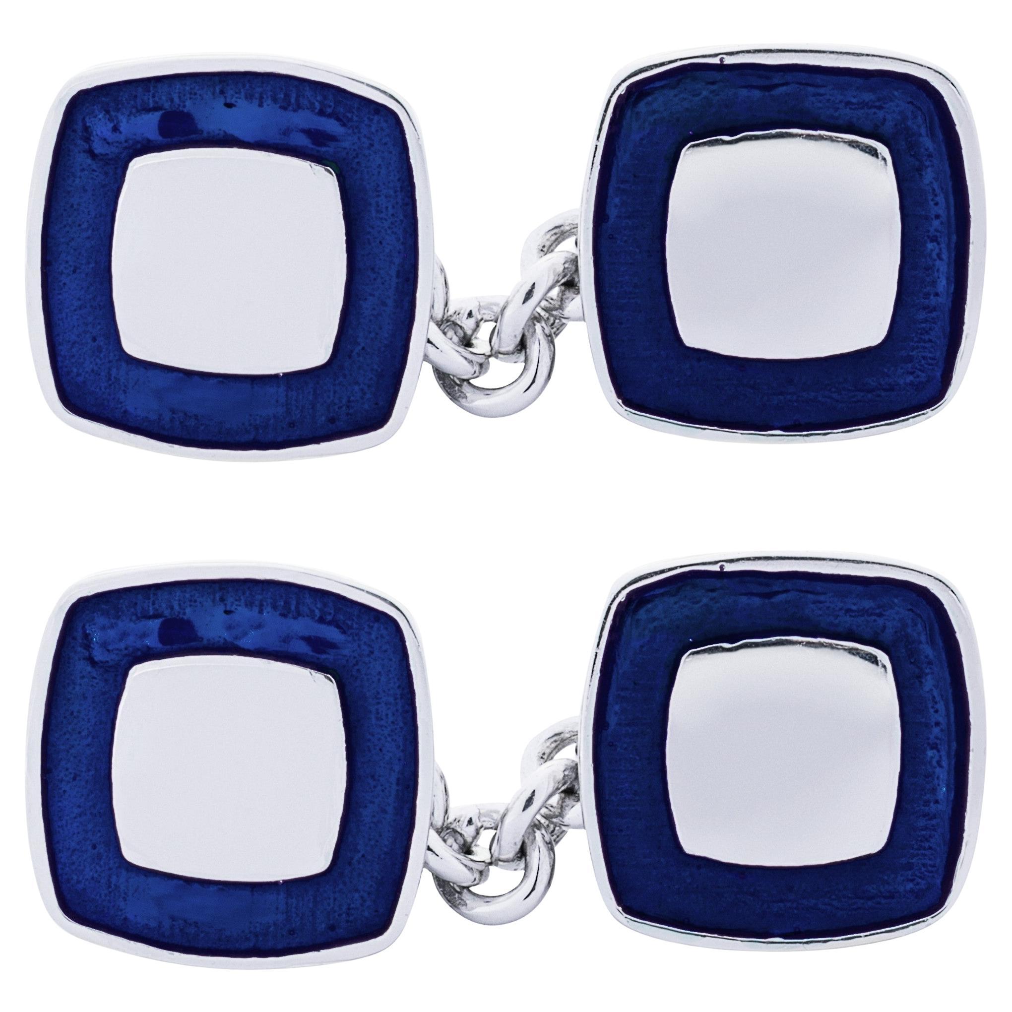 Gemelli Alex Jona in argento e smalto blu