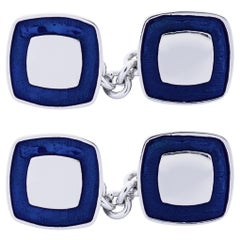 Gemelli Alex Jona in argento e smalto blu
