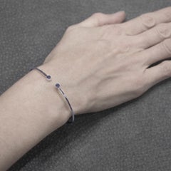 Alex Jona Blue Sapphire 18 Karat White Gold Bangle Bracelet