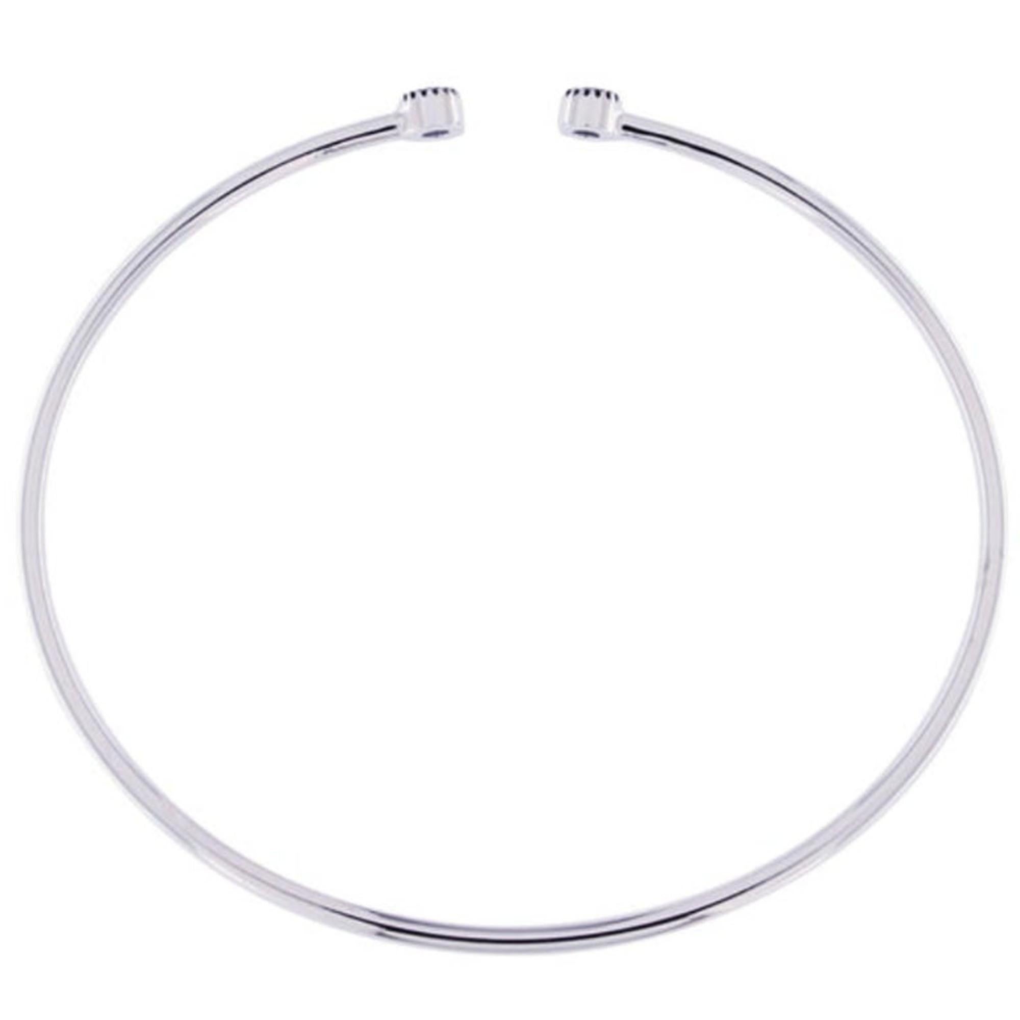 Taille ronde Alex Jona Bracelet jonc en or blanc 18 carats et saphir bleu en vente