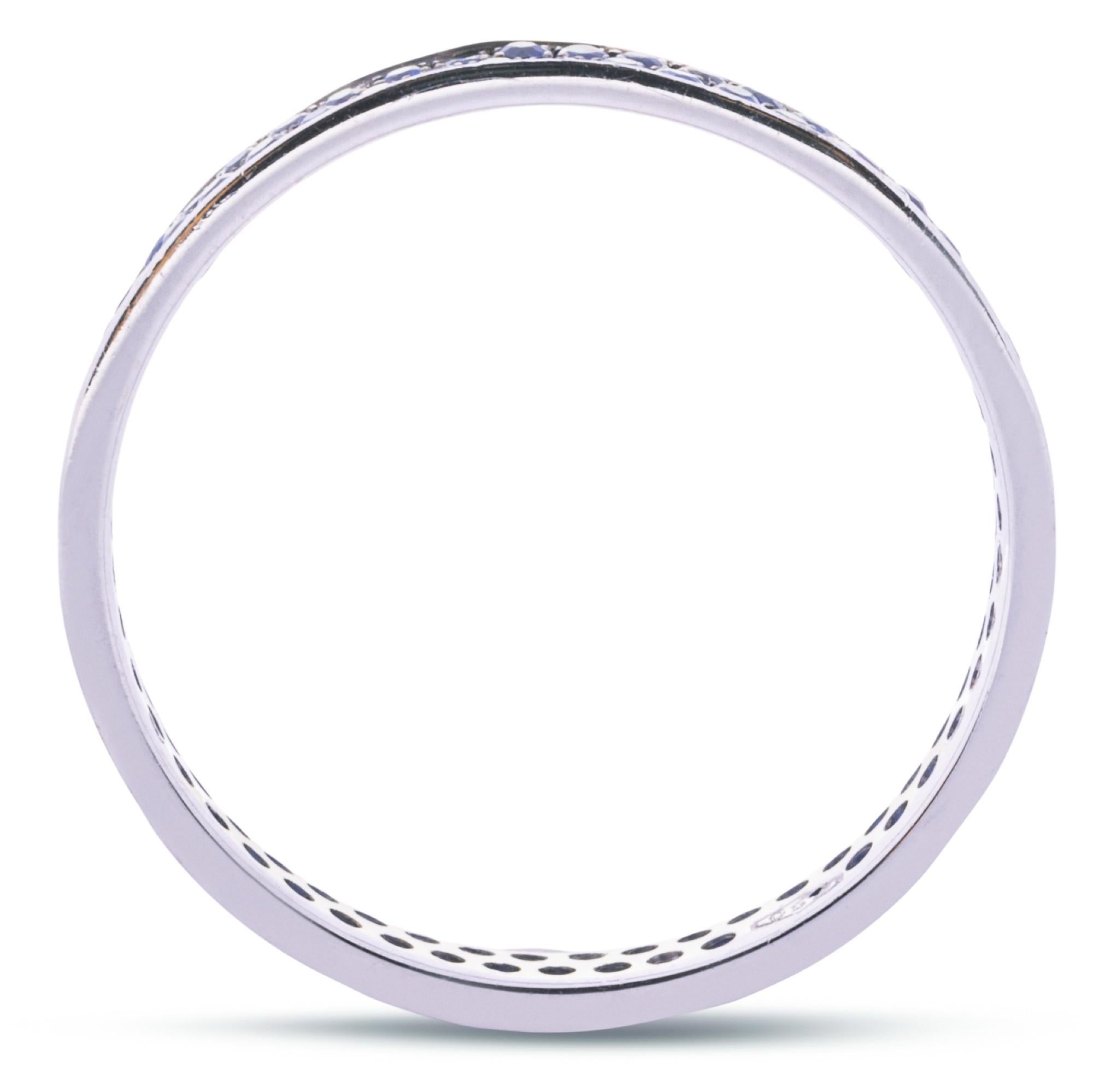 Alex Jona Blue Sapphire 18 Karat White Gold Eternity Band Ring For Sale 1