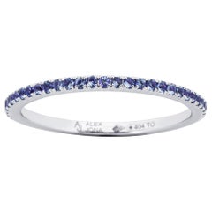 Alex Jona Blue Sapphire 18 Karat White Gold Eternity Band Ring