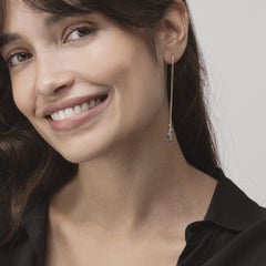 Alex Jona Blue Sapphire 18 Karat Yellow Gold Dangle Earrings