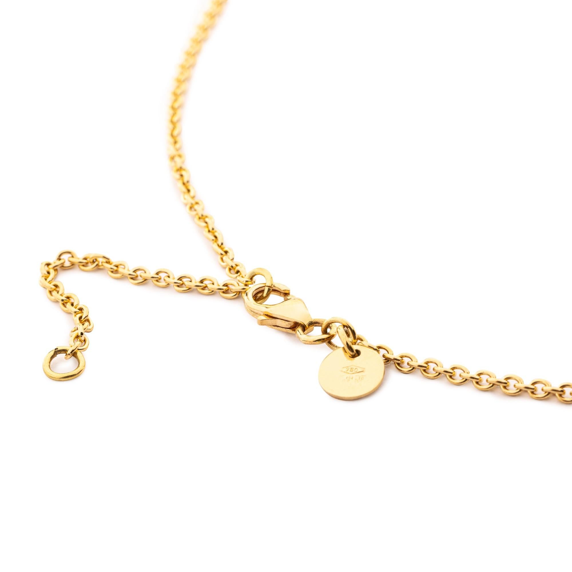 Alex Jona, collier en or jaune 18 carats et saphir bleu en vente 1
