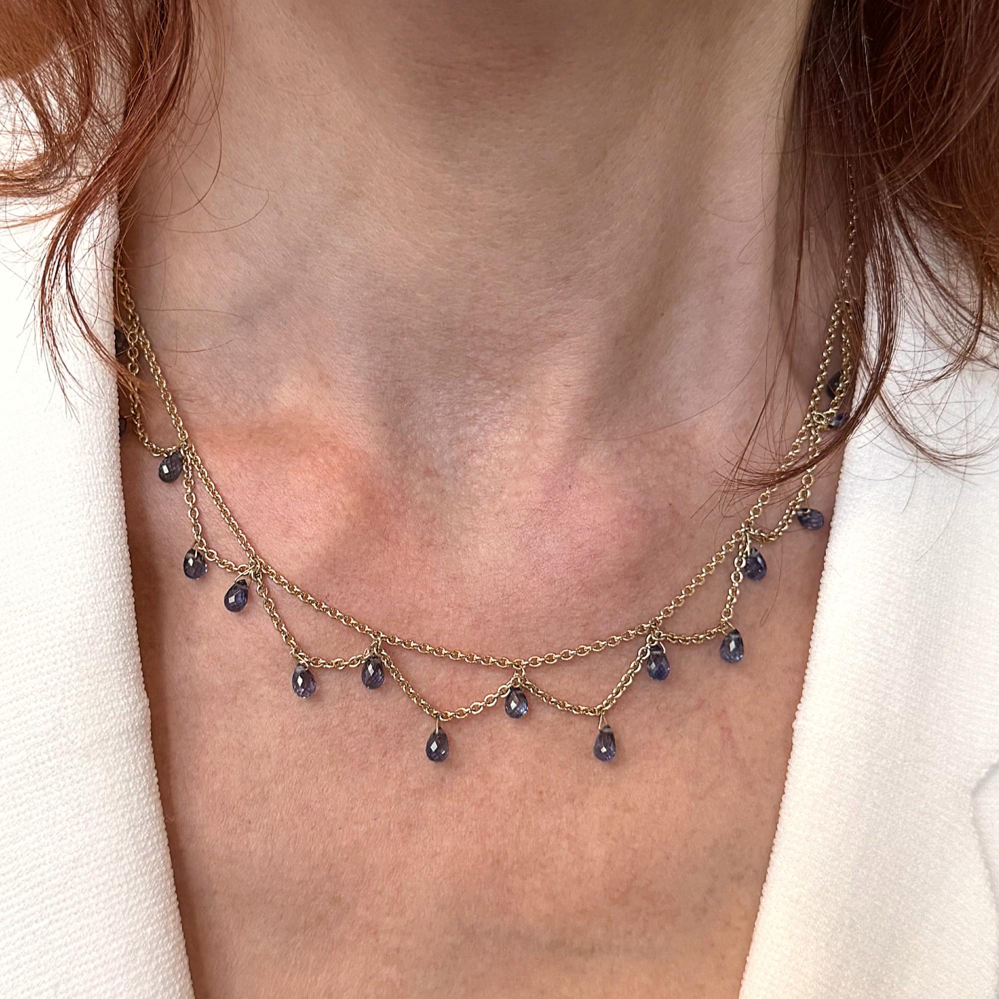 Alex Jona, collier en or jaune 18 carats et saphir bleu Neuf - En vente à Lugano, CH