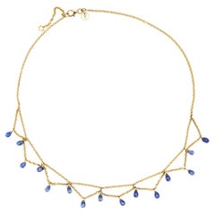 Alex Jona, collier en or jaune 18 carats et saphir bleu