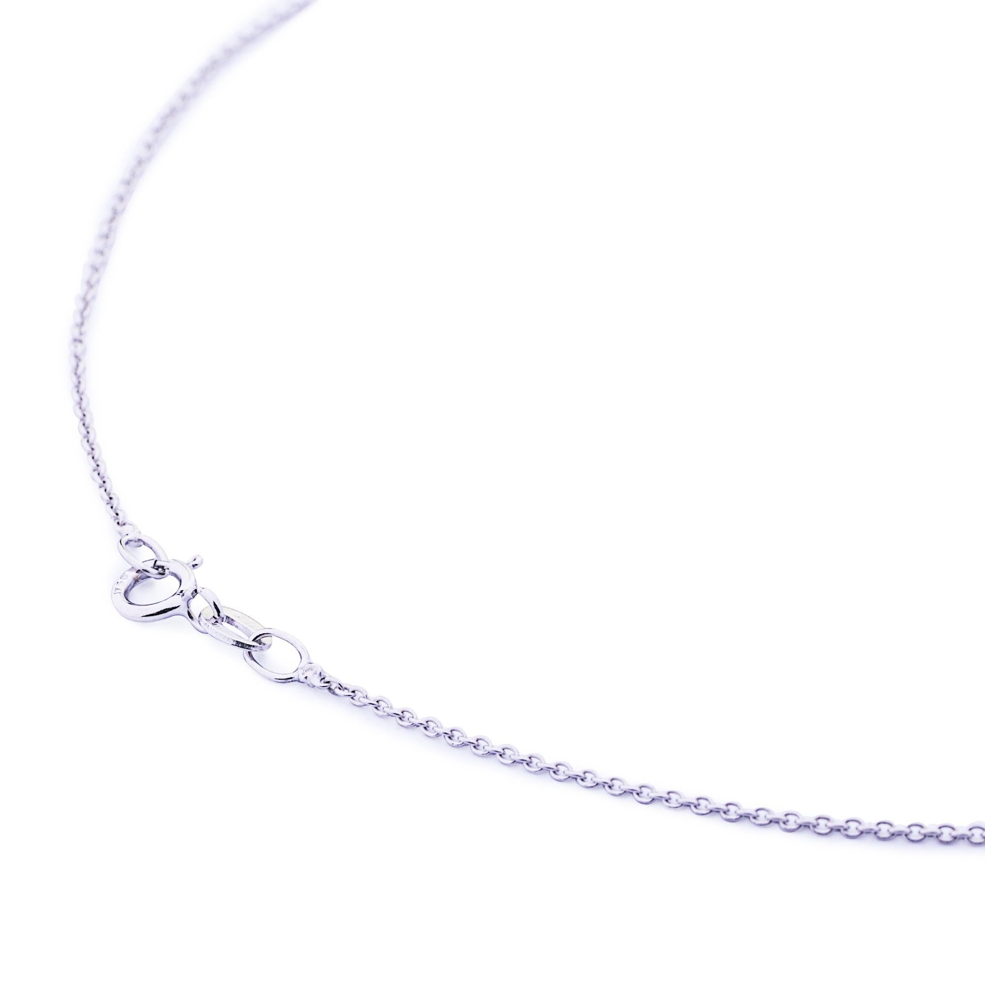 Alex Jona Blue Sapphire 18Karat White Gold Flower Pendant Necklace Neuf - En vente à Lugano, CH