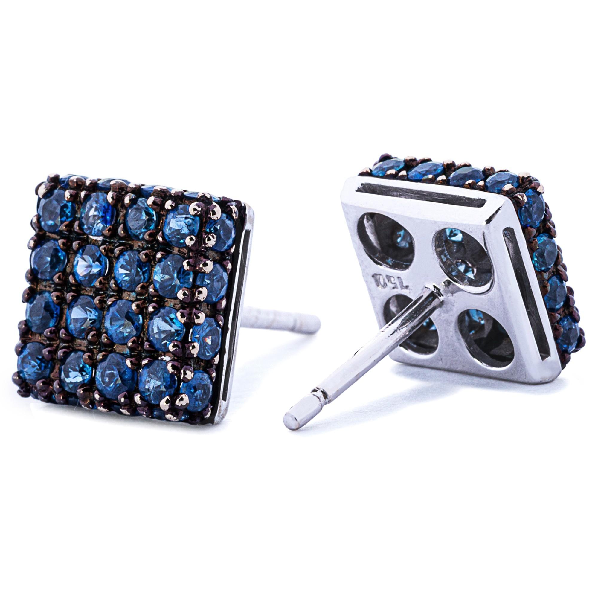 blue diamond earrings mens