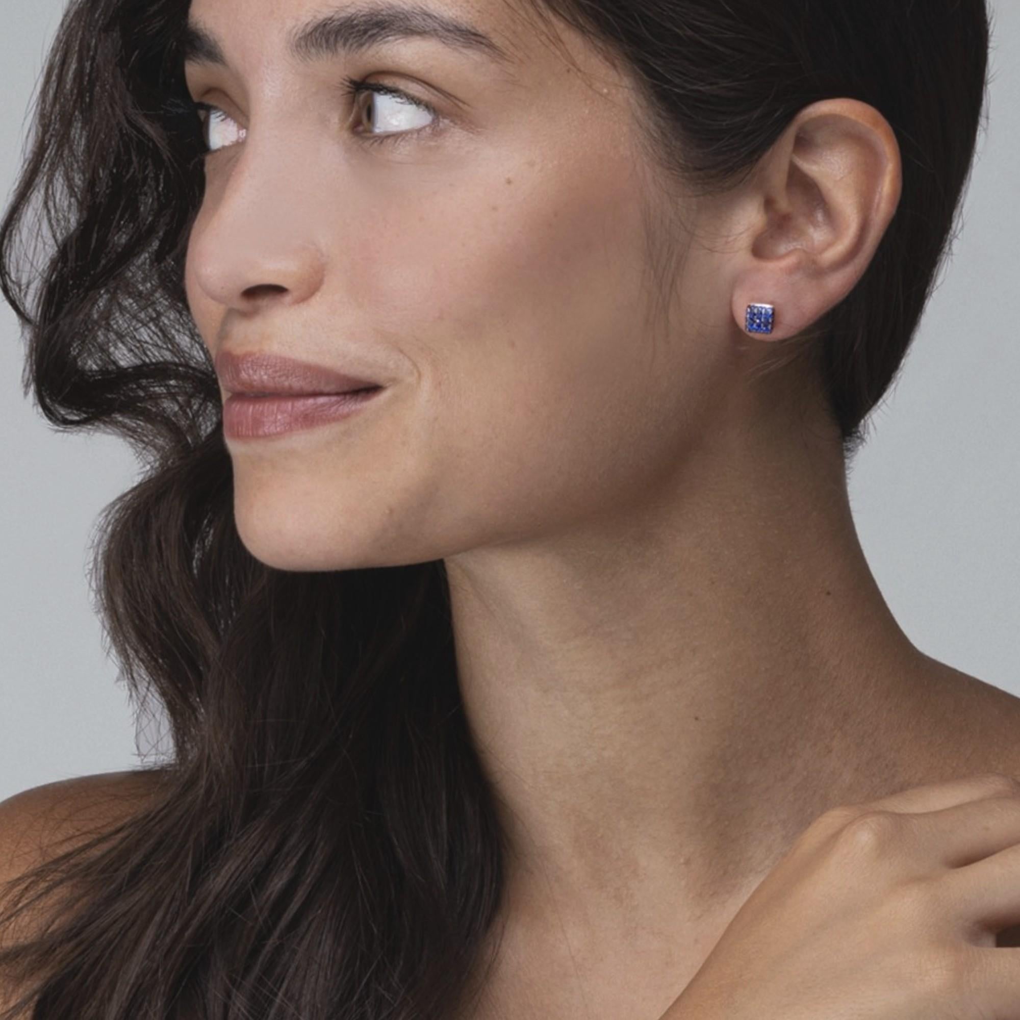 mens blue diamond earrings