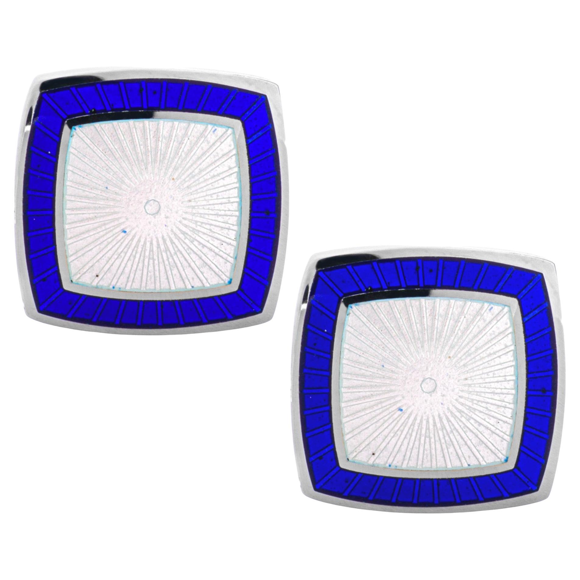 Gemelli Alex Jona in argento smaltato bianco e blu