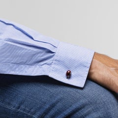 Alex Jona Breciated Jasper Egg And Hematite Cylinder 18 K Yellow Gold Cufflinks