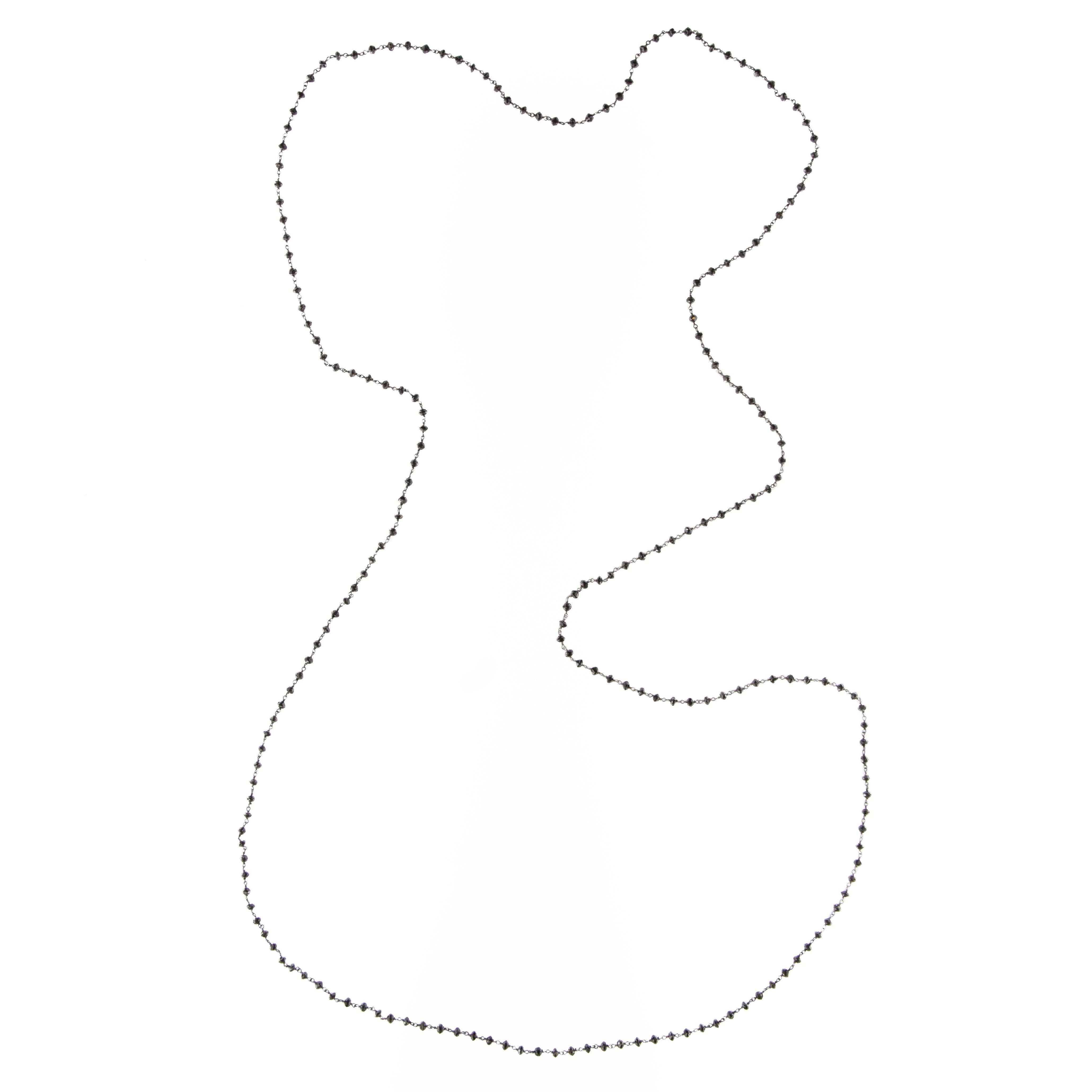 Taglio briolette Alex Jona, collana a catena con diamanti neri taglio briolette in oro bianco 18 carati A Link in vendita