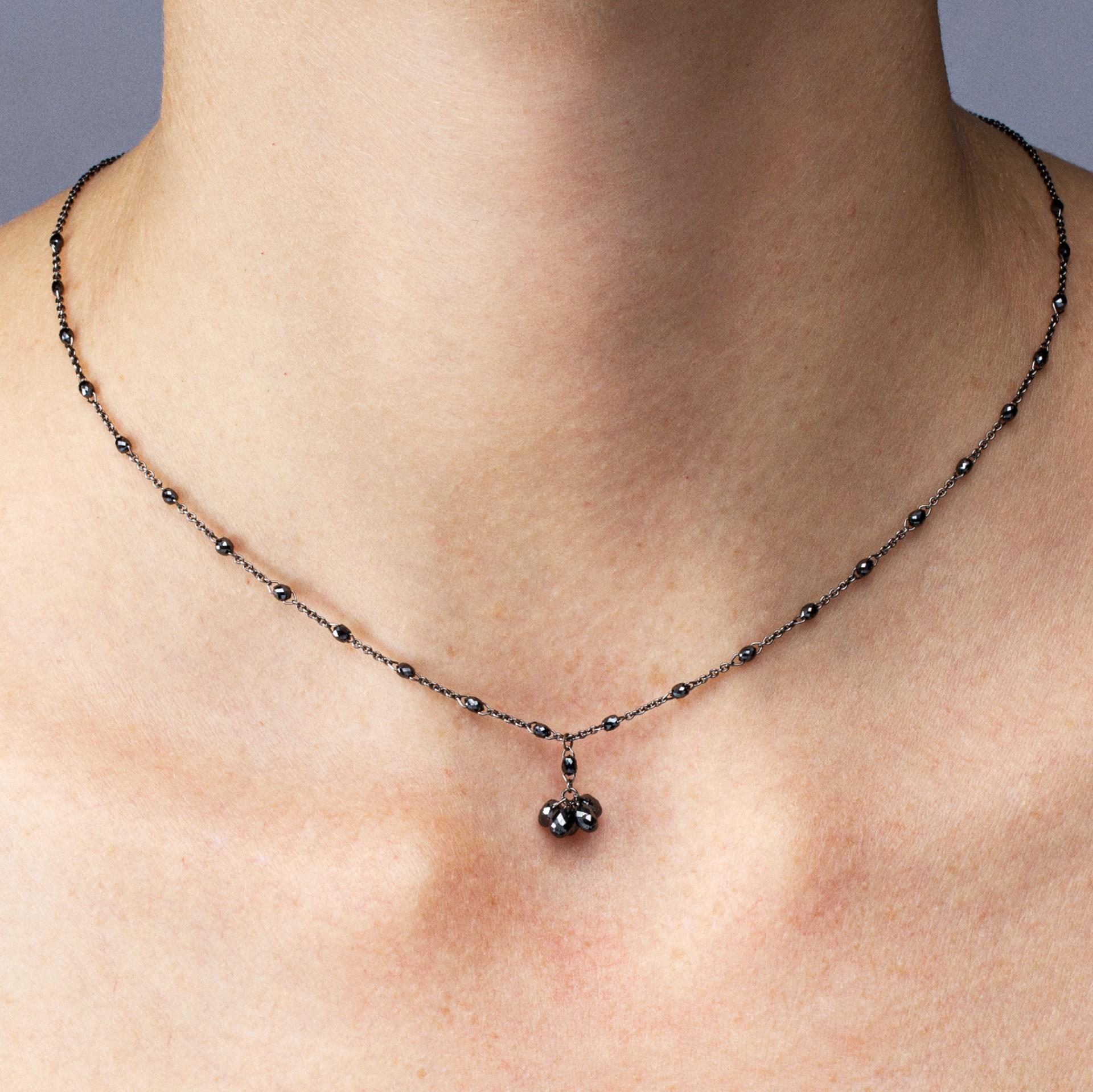 diamond black beads chain