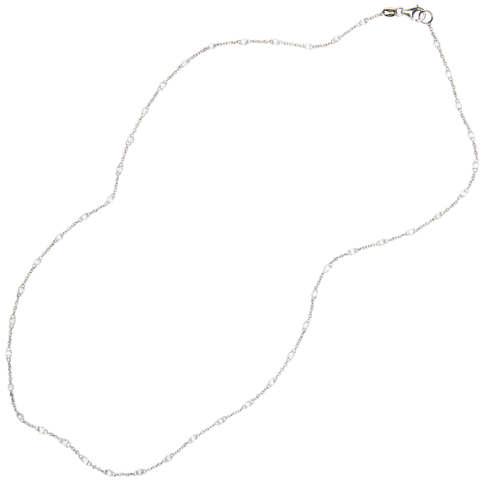 Taglio rotondo Alex Jona, collana a catena con diamanti bianchi taglio briolette in oro bianco 18 carati A Link in vendita