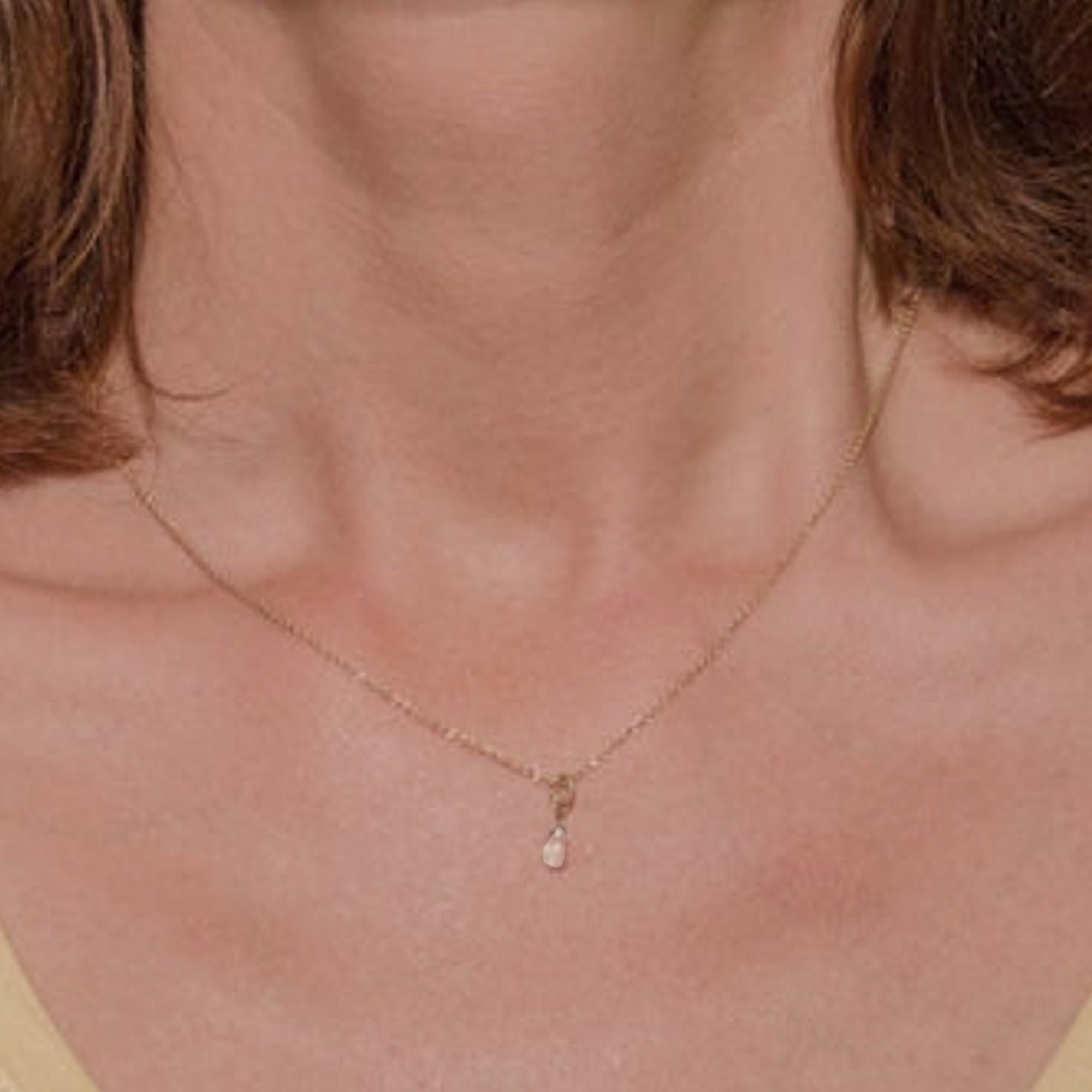 Alex Jona Briolette White Diamond Drop 18 Karat Yellow Gold Pendant Necklace In New Condition For Sale In Torino, IT