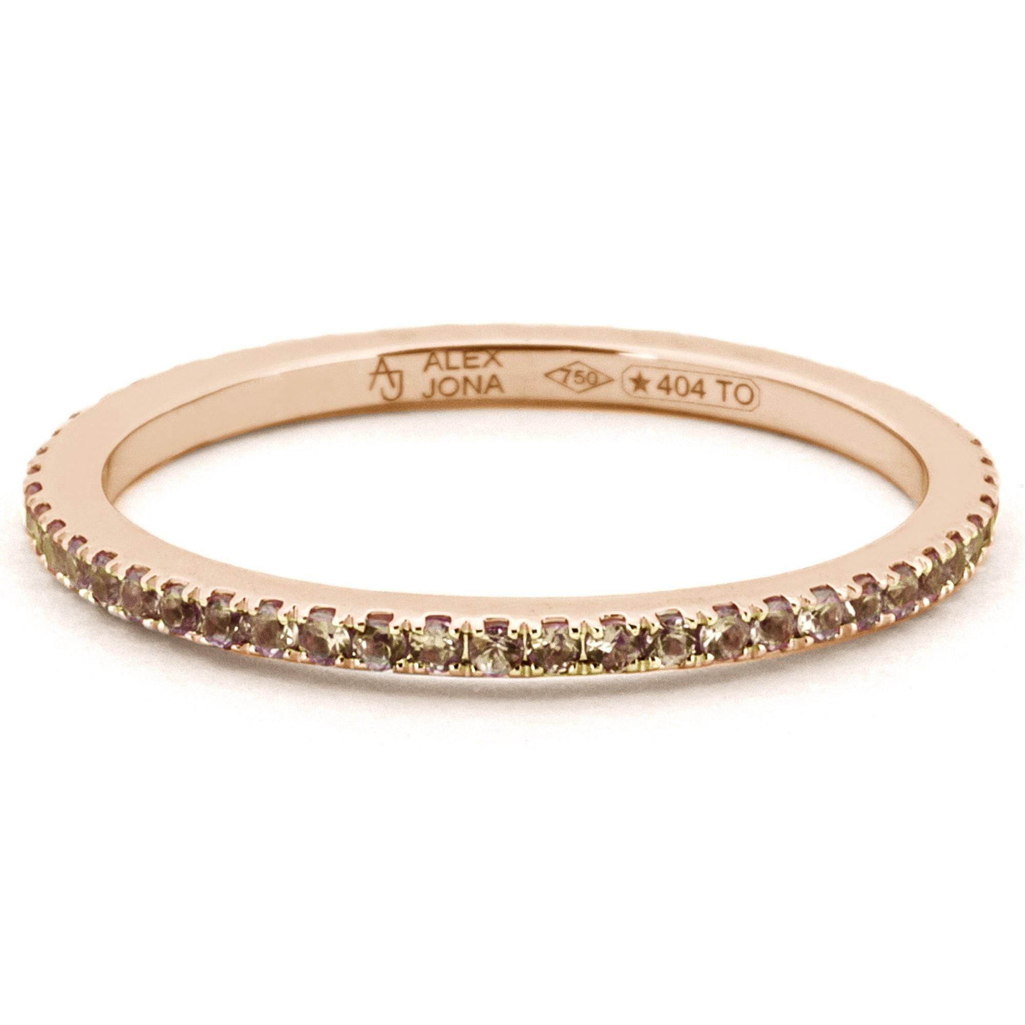 Alex Jona Brown Diamond 18 Karat Rose Gold Eternity Band Ring In New Condition For Sale In Torino, IT