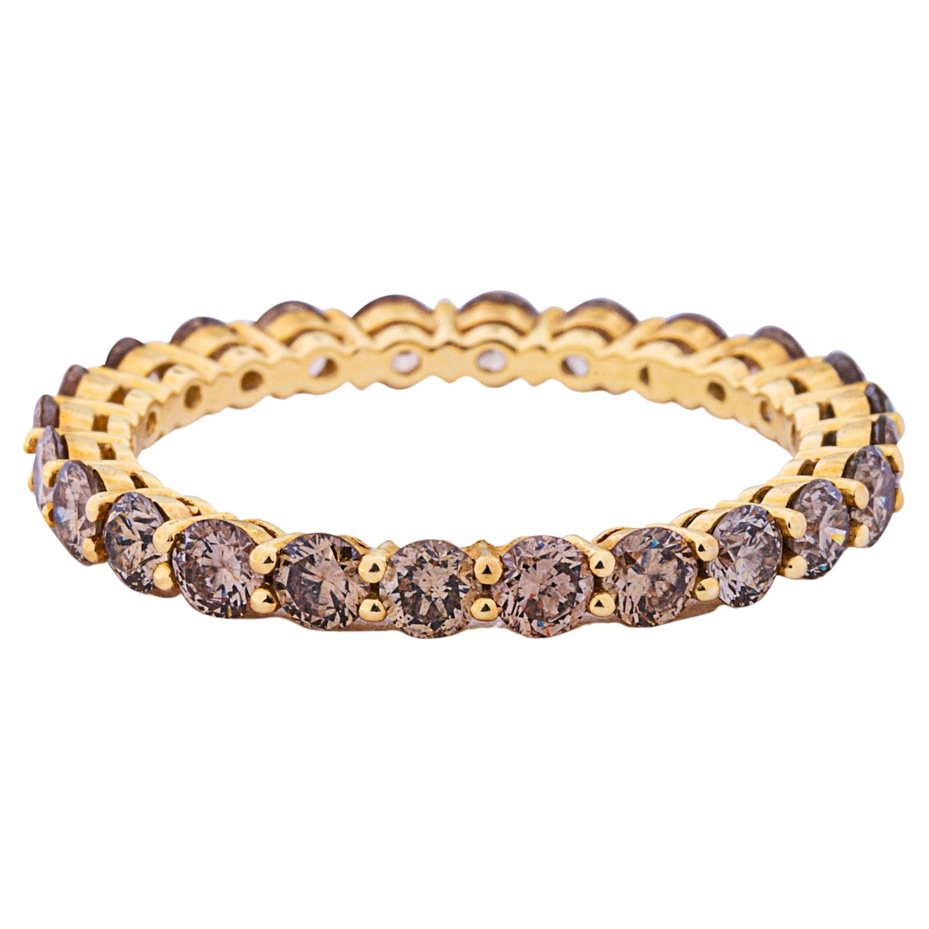 Fancy Brown Diamond Gold Eternity Band Ring at 1stDibs brown diamond