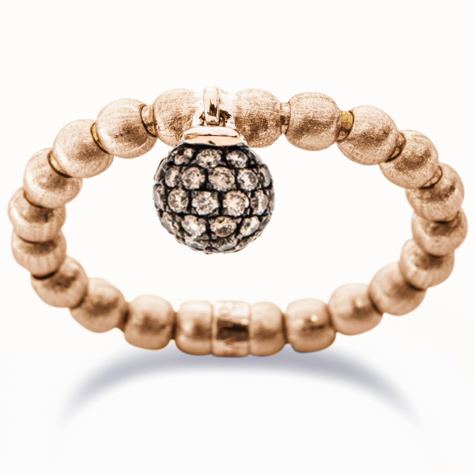 Taglio rotondo Alex Jona Brown Anello flessibile con diamante in oro rosa 18 carati in vendita