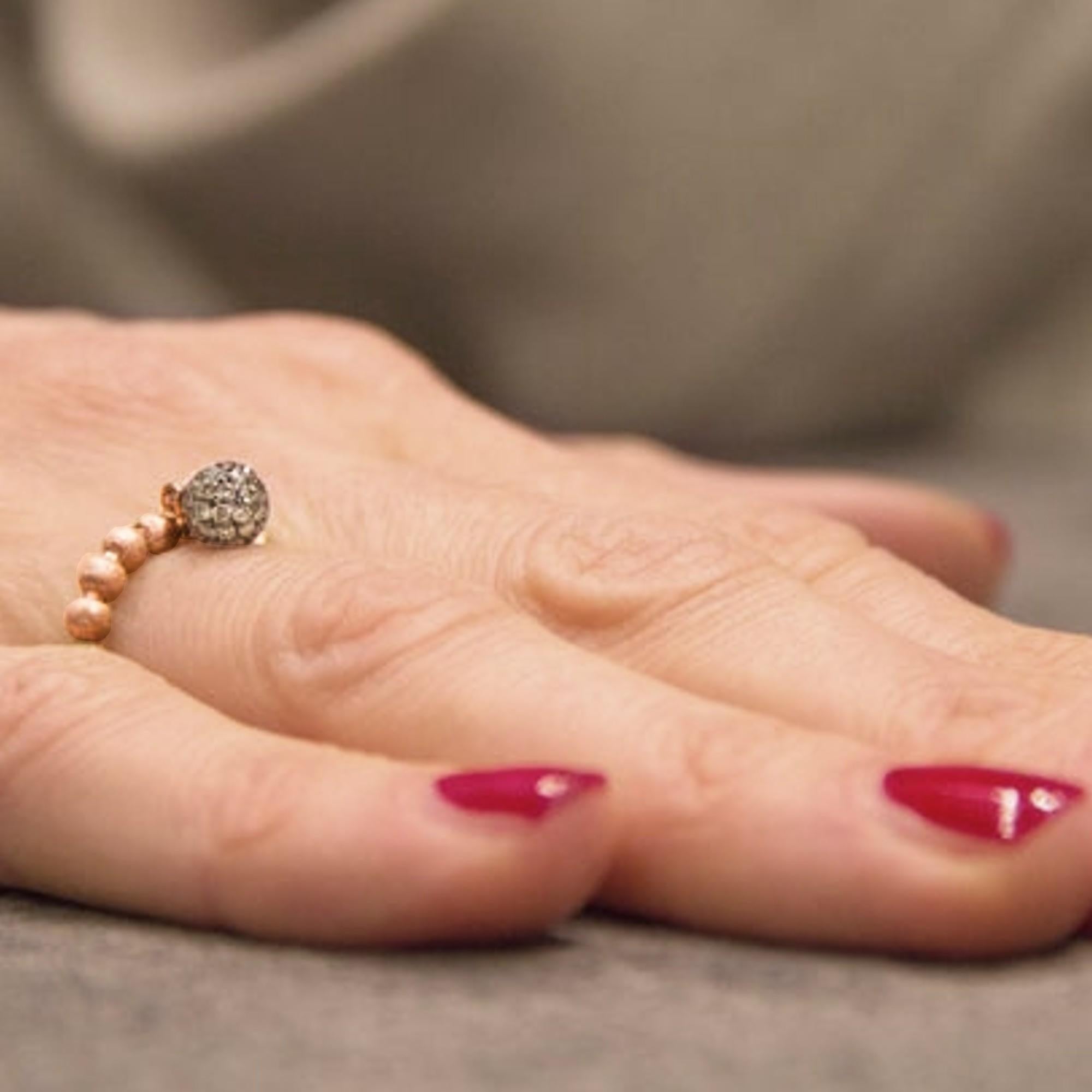 Donna Alex Jona Brown Anello flessibile con diamante in oro rosa 18 carati in vendita