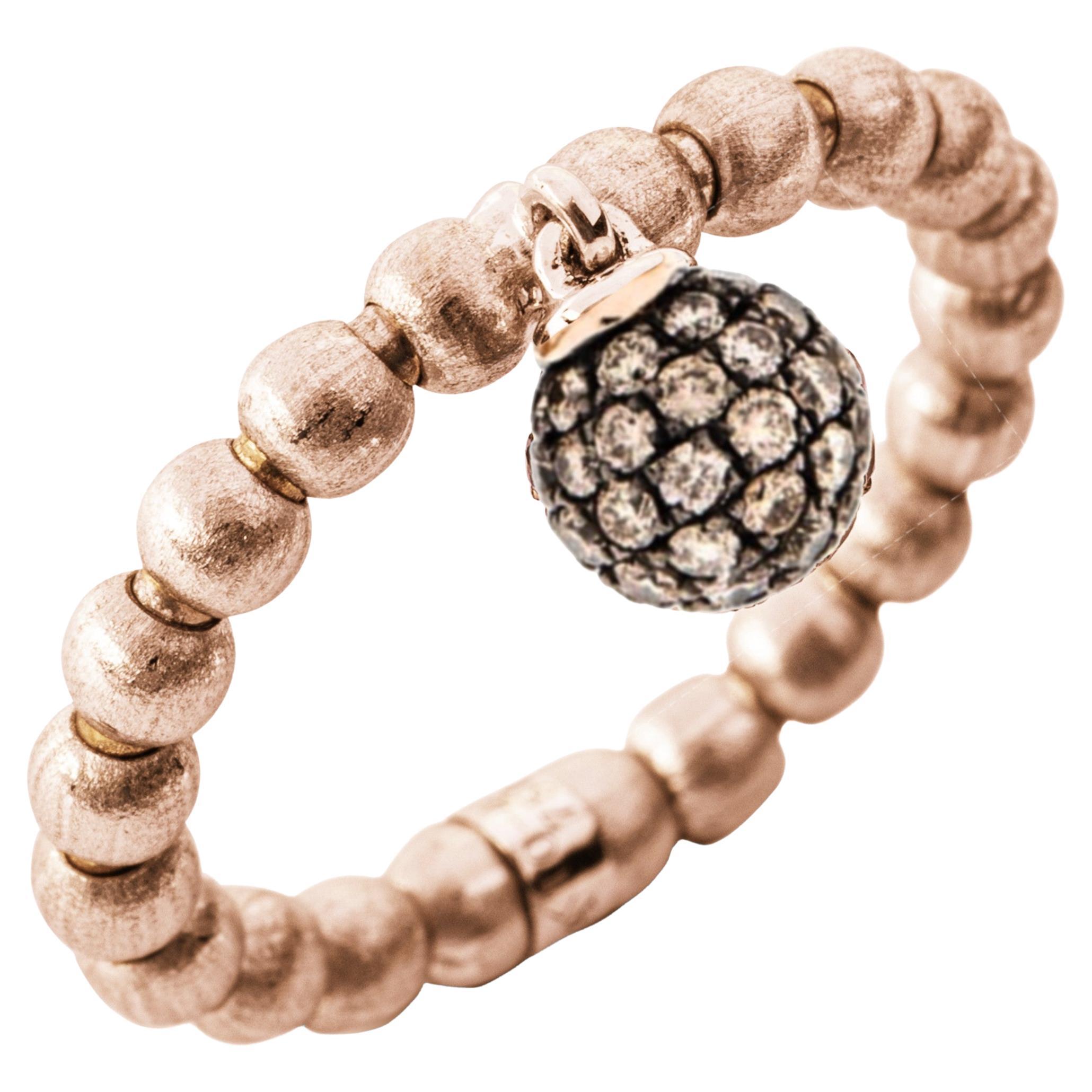 Alex Jona Brown Diamond Flexible 18 Karat Rose Gold Ring