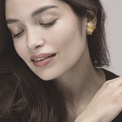 Pendientes de oro amarillo de 18 quilates cepillado Alex Jona