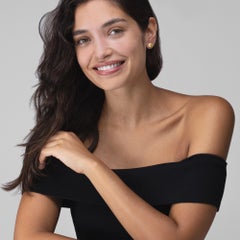 Alex Jona Brushed 18 Karat Yellow Gold Organic Stud Earrings