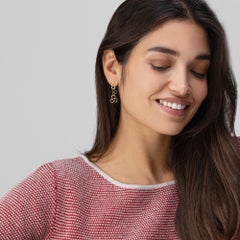 Alex Jona Brushed Yellow Gold Clover Pendant Earrings