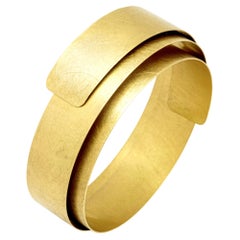 Alex Jona Brushed Yellow Gold Wrapping Cuff Bracelet