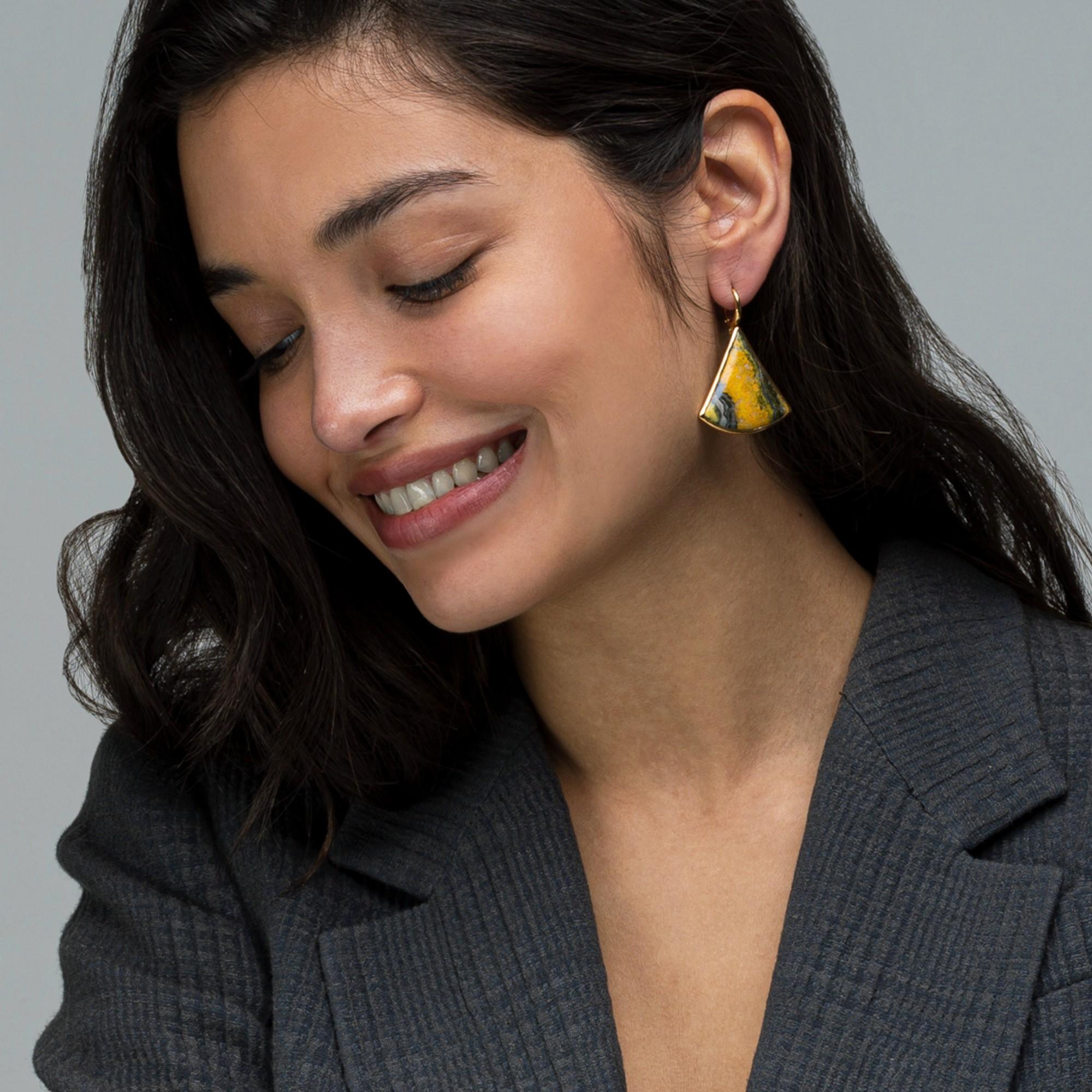 pendant yellow earrings