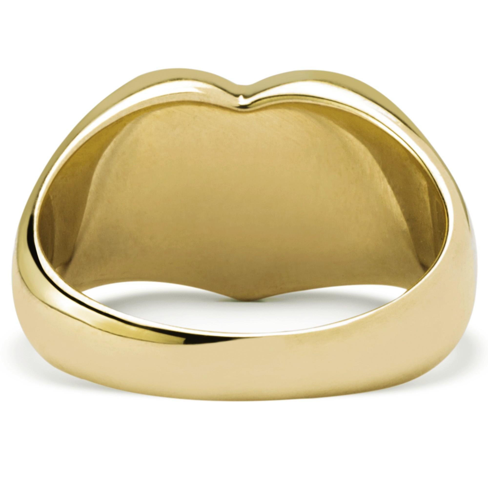Cabochon Alex Jona Burmese Jade Jadeite 18 Karat Yellow Gold Heart Band Ring For Sale