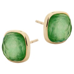 Alex Jona Burmese Jade Quartz 18 Karat Yellow Gold Stud Earrings