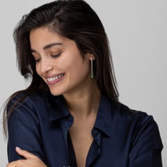 Alex Jona Burmese Jadeite Jade 18 Karat Yellow Gold Pendant Earrings