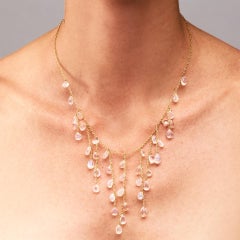 Alex Jona Burmese Moonstone 18 Karat Yellow Gold Necklace