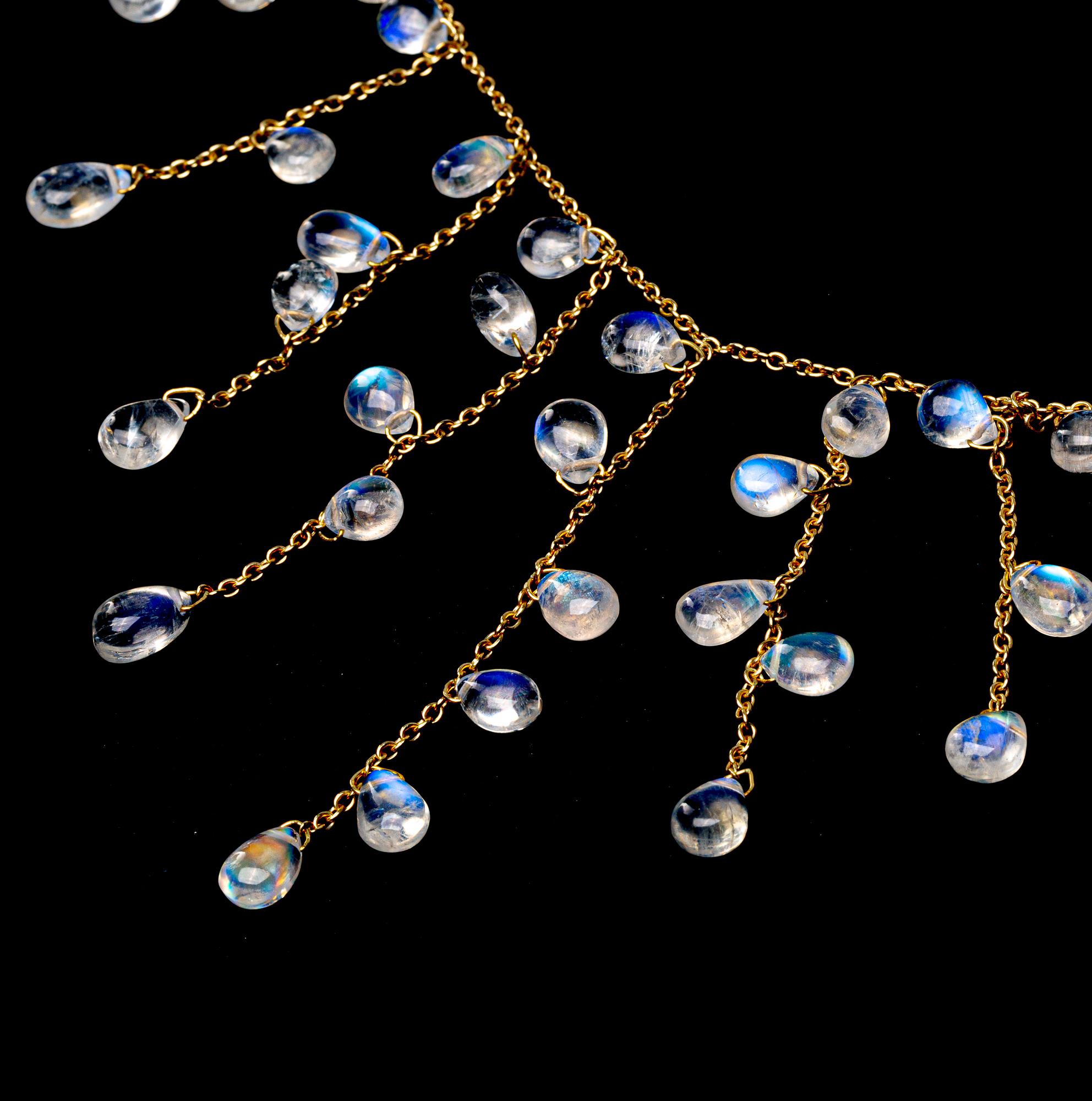 Alex Jona, collier en or jaune 18 carats avec pierre de lune birmane en vente 1