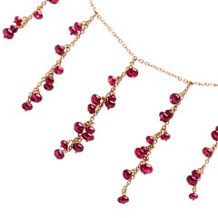 Alex Jona Burmese Red Spinel 18 Karat Rose Gold Necklace