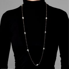 Alex Jona Burmese Red Spinel Baroque South Sea Pearl 18 Karat Gold Necklace