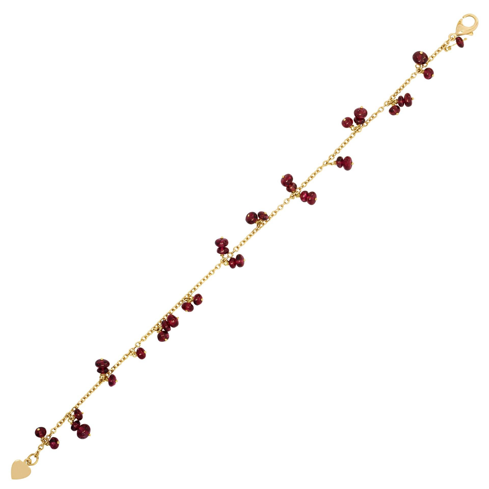 Alex Jona Burmese Spinel 18 Karat Rose Gold Bracelet In New Condition In Torino, IT