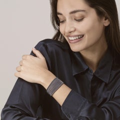 Alex Jona Bracciale Plissé intrecciato in argento brunito rodio scuro