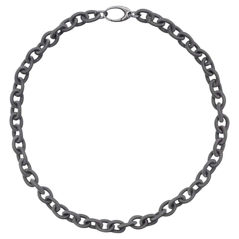 Vincent Peach Equestrian Sterling Silver Shackle Chain Necklace For ...