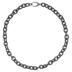 Alex Jona Burnished Sterling Silver Twisted Wire Chain Link Necklace