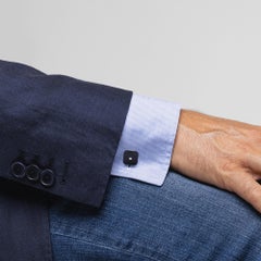 Manschettenknöpfe aus brüniertem Sterlingsilber mit weißen Diamanten von Jona