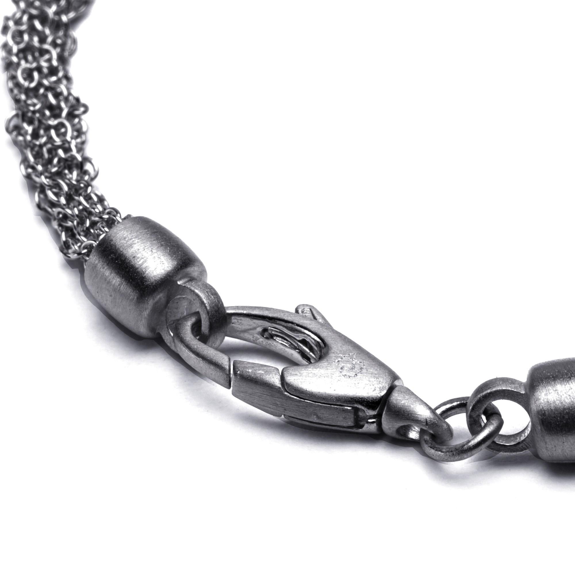 Women's or Men's Alex Jona Burnished Sterling Silver Woven Chain Bracelet For Sale