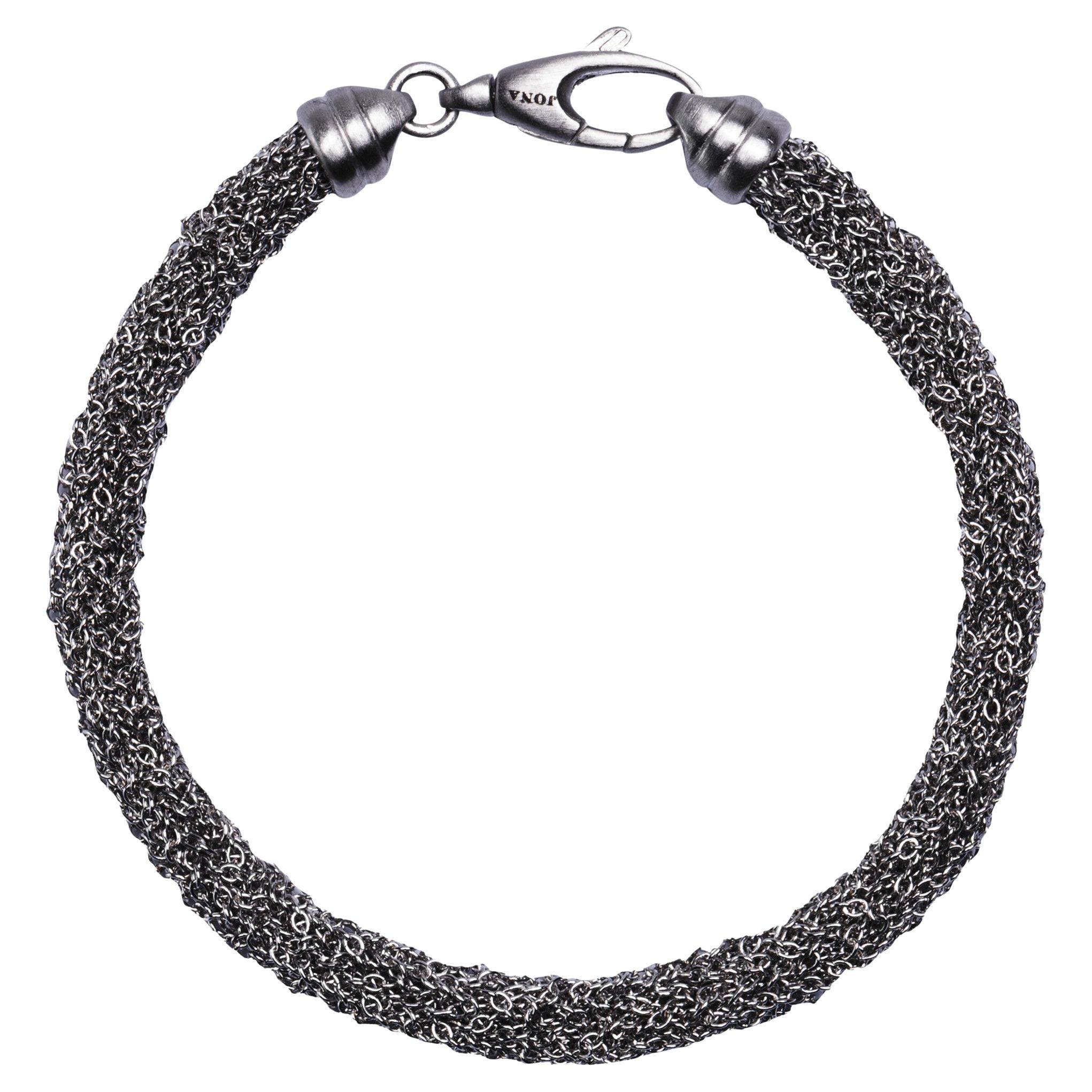 Alex Jona Burnished Sterling Silver Woven Chain Bracelet