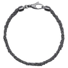 Gewebtes Kettenarmband aus brüniertem Sterlingsilber von Alex Jona